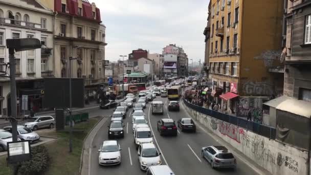 Belgrado Trafficato Serbia Europa — Video Stock