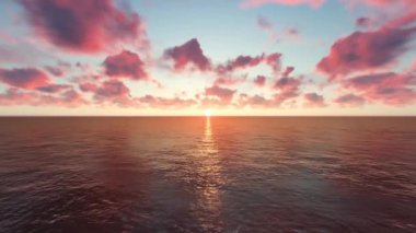 Gün Batımında Denizin Üzerinden Uçun