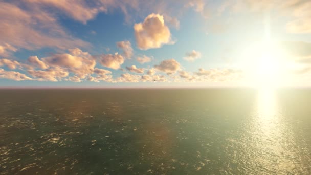 Flugzeuge Fliegen Über Das Meer — Stockvideo