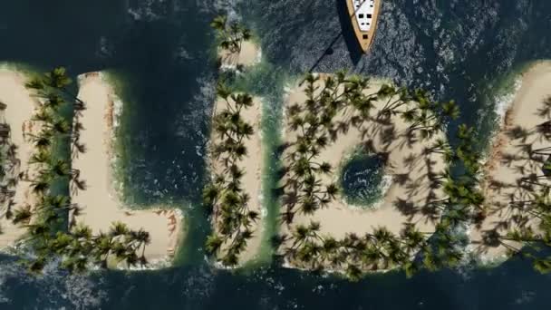 Isla Tropical Vacaciones Con Palmera — Vídeos de Stock
