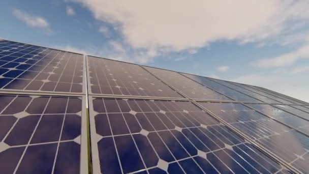 带云的太阳能电池板 — 图库视频影像