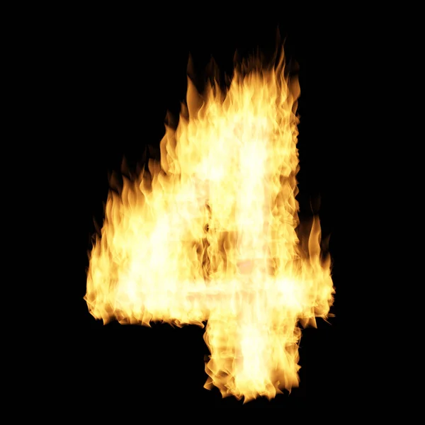 Flamme Numéro Quatre Illustration — Photo