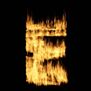  Siyah arka planda yalıtılmış alev harfi