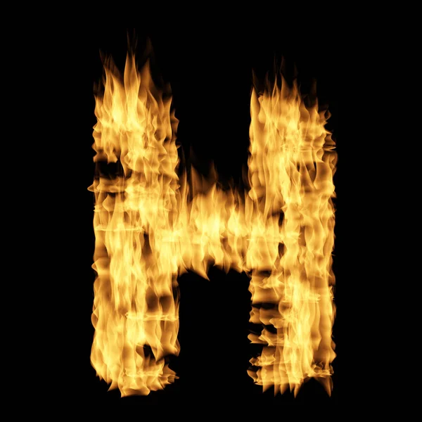  Siyah arka planda yalıtılmış alev harfi