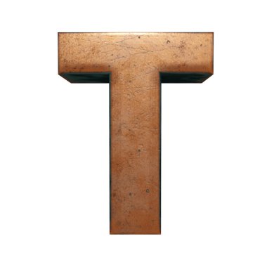 Bakır metal harf 3d render