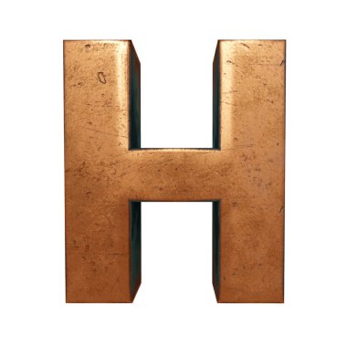 Bakır metal harf 3d render