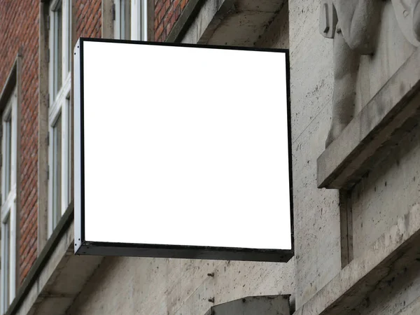 Cartello Quadrato Bianco Sulla Parete Copenaghen — Foto Stock
