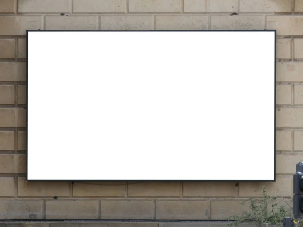 Grande Cartaz Branco Edifício Rua Ambulante Copenhague — Fotografia de Stock