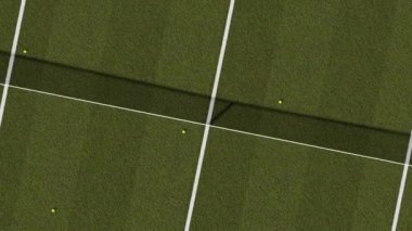 Tennis Grass Court Hava Dikey Üst Görünümü