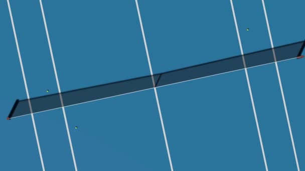 Tennis Blue Court Antenne Vertikale Ansicht Von Oben — Stockvideo