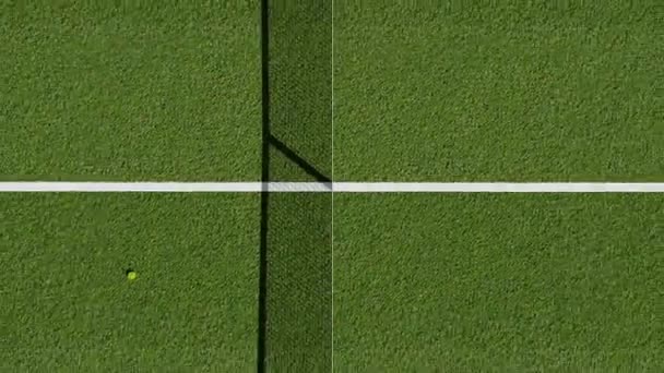 Tennis Grass Court Antenn Vertikal Ovanifrån — Stockvideo