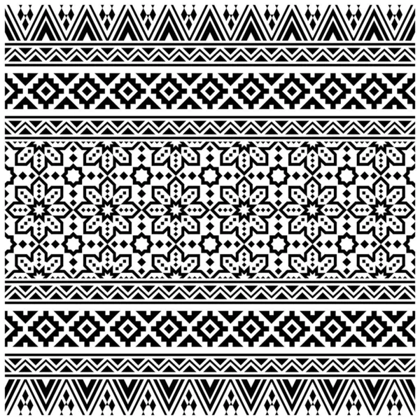 Fabric Etnické Bezešvé Geometrický Vzor Tradiční Kmenové Motivy Lidovém Stylu — Stockový vektor