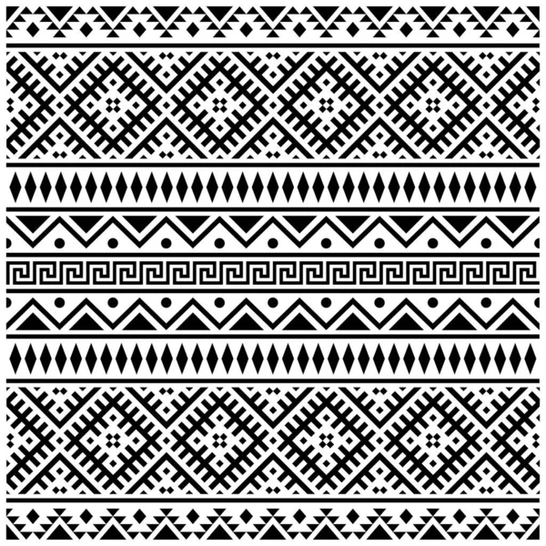 Motif Patchwork Abstrait Sans Couture Couleur Blanche Noire Ornements Ethniques — Image vectorielle