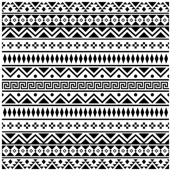 Abstract Seamless Patchwork Pattern Black White Color Ethnic Ornaments Vector — Stock Vector