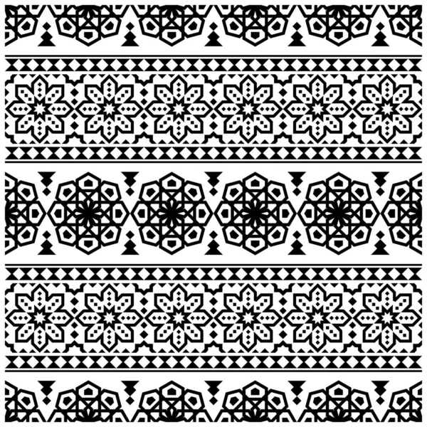 民族的なシームレスなパターン図ベクトル アステカの幾何学的背景 おしゃれな七条生地 — ストックベクタ