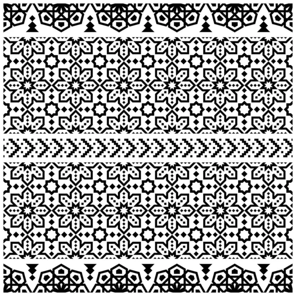 Geometric Persian Ethnic Pattern Background Design Vector Black White — Stock Vector