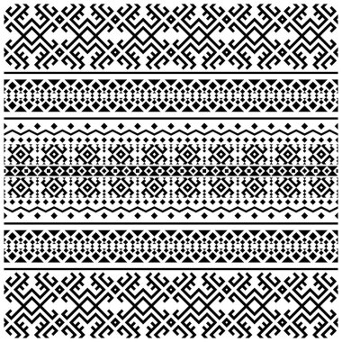 Kusursuz etnik düzen. Geleneksel kabile deseni siyah beyaz