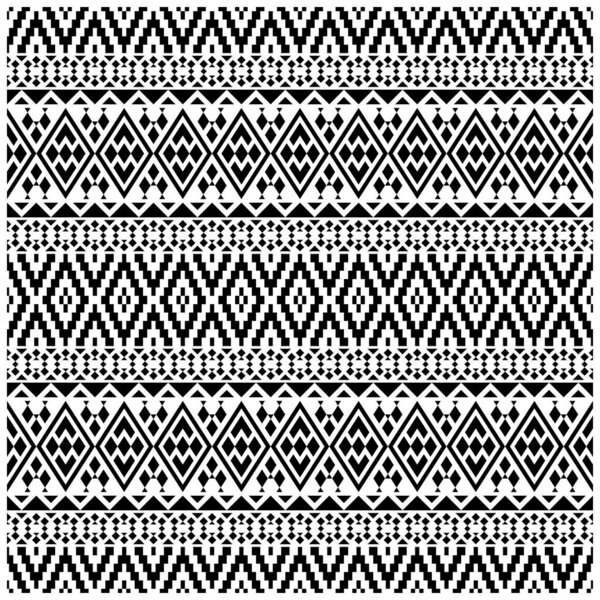 Aztec Seamless Ethnic Pattern Illustration vector with tribal design in black and white color