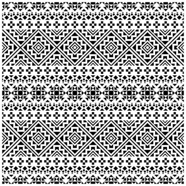 Kusursuz etnik düzen. Geleneksel kabile deseni siyah beyaz