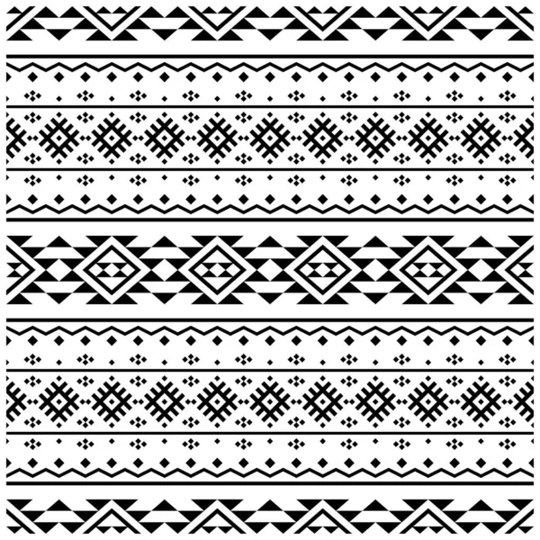 Sömlös Etniskt Mönster Textil Design Bilder Illustration Svart Vit Färg — Stock vektor