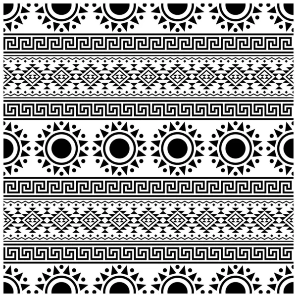 Vector Diseño Patrón Inconsútil Nativo Color Blanco Negro — Archivo Imágenes Vectoriales