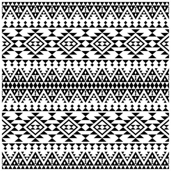 Seamless ethnic Pattern in aztec style black white color