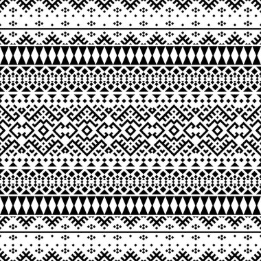 Siyah ve beyaz renklerde kusursuz etnik kalıplar. Siyah Beyaz Kabile Modeli