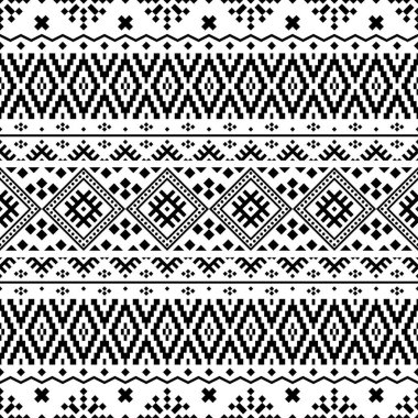 Siyah ve beyaz renklerde kusursuz etnik kalıplar. Siyah Beyaz Kabile Modeli