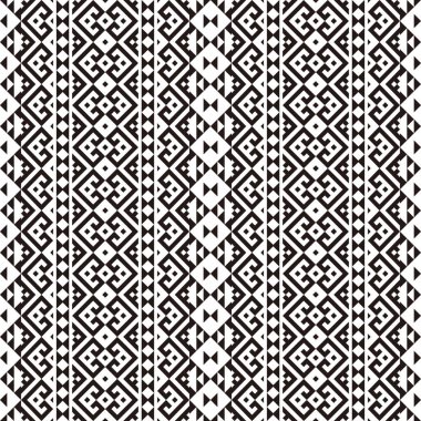 Kabile etnik vektör dokusu. Aztek tarzında kusursuz çizgili desen