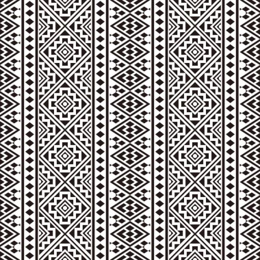 Siyah ve beyaz renkli etnik şablon vektörü