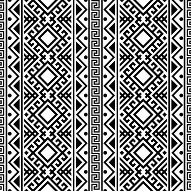 Kusursuz etnik düzen. Geleneksel kabile deseni siyah beyaz