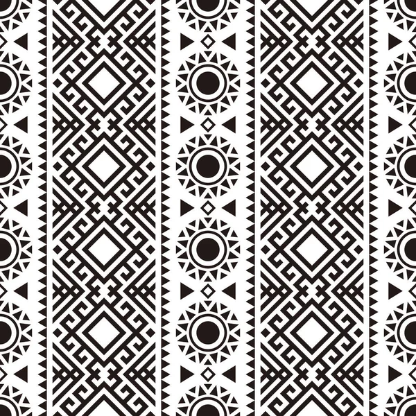 Ethnische Ikat Muster Schwarzer Und Weißer Farbe — Stockvektor