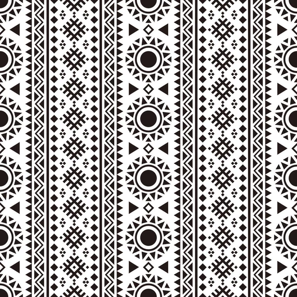 Vector Fondo Textura Patrón Étnico Ikat Azteca Color Blanco Negro — Vector de stock