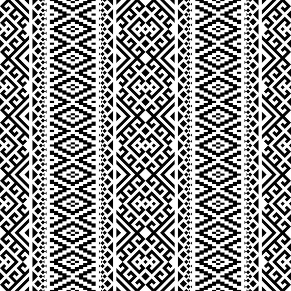 Patrón Étnico Monocromo Vector Diseño Textura Vertical — Archivo Imágenes Vectoriales