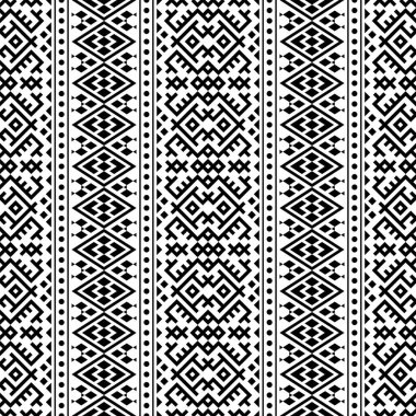 dikey monokrom dikişsiz etnik model dokusu tasarım vektörü