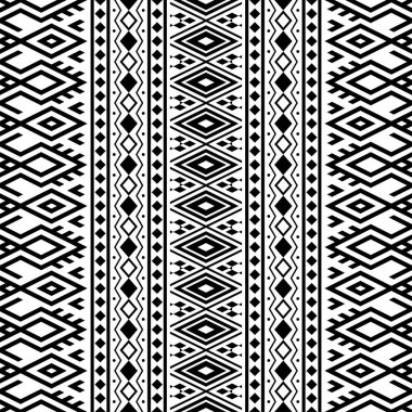 dikey monokrom dikişsiz etnik model dokusu tasarım vektörü
