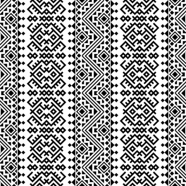 Dikey biçim doku tasarım vektöründe siyah beyaz renkte geleneksel pürüzsüz etnik desen