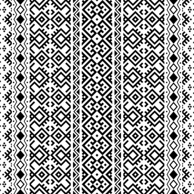 Dikey biçim doku tasarım vektöründe siyah beyaz renkte geleneksel pürüzsüz etnik desen