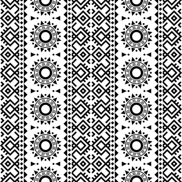 Vertical Monochrome Seamless Ethnic Pattern Texture Design Vector — Stock Vector