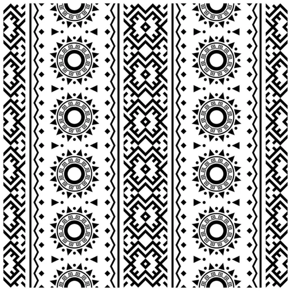 Siyah ve beyaz kabile tasarımlı kusursuz Etnik Desen Çizim vektörü