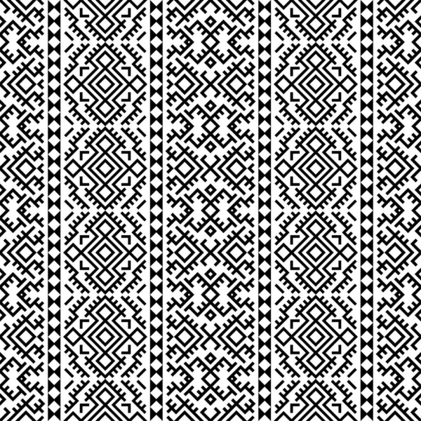 Siyah ve beyaz kabile tasarımlı kusursuz Etnik Desen Çizim vektörü