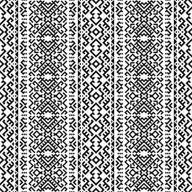 Siyah ve beyaz renkli etnik şablon vektörü