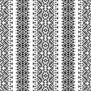 Kabilesel etnik motif desen tasarım vektörünün kusursuz deseni