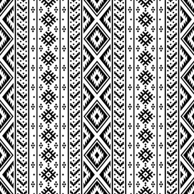 Kabilesel etnik motif desen tasarım vektörünün kusursuz deseni