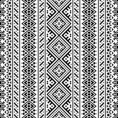 Aztek motifli kabile etnik doku arka plan vektörünün kusursuz deseni