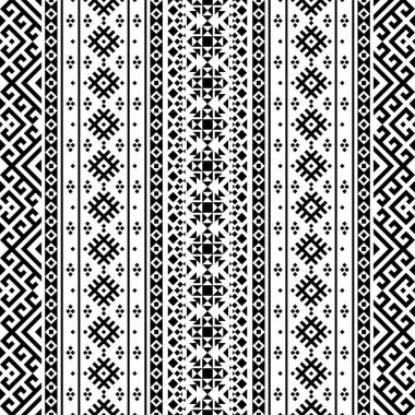 Aztek motifli kabile etnik doku arka plan vektörünün kusursuz deseni