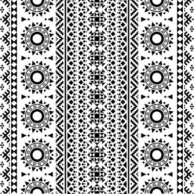 Siyah ve beyaz renkli etnik şablon vektörü