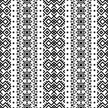 Siyah ve beyaz renkli etnik şablon vektörü