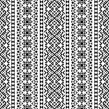 Siyah ve beyaz renkli etnik şablon vektörü