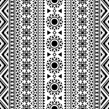 Siyah ve beyaz renkli etnik şablon vektörü